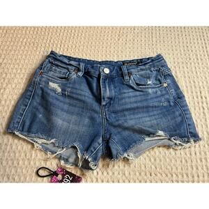 Blank NYC The Astor Distressed Denim Cutoff Shorts, Size 28